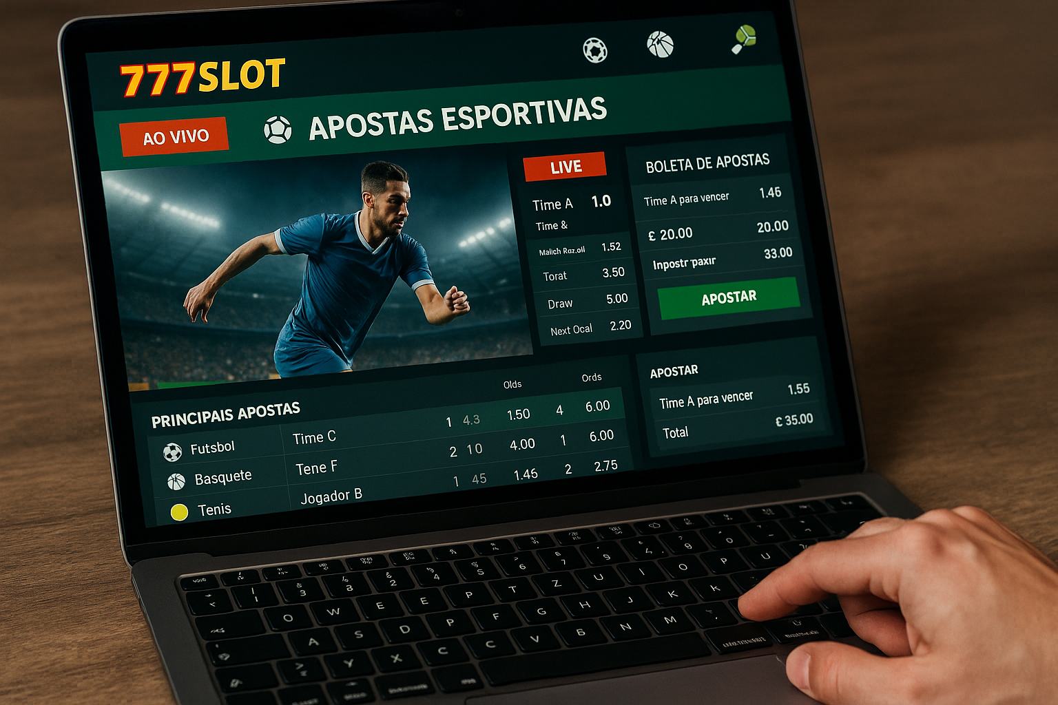 Apostas esportivas no cassino online 777SLOT